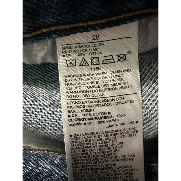 NWT Old Navy Womens High Rise Slouchy Straight Jeans 28 Cropped Distressed Denim - Picture 10 of 11